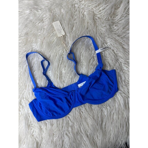 Aerie Smoothez Mesh Full Coverage Unlined Bra Blue Size 36D - Picture 2 of 7